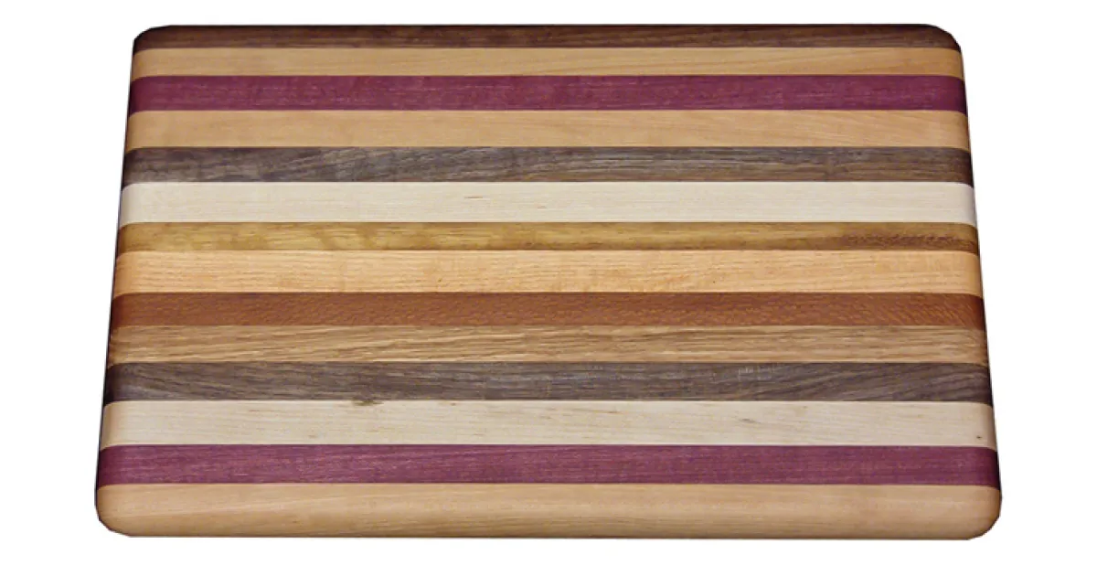 Large Exotic Mixed Wood Cutting Board Amish Furniture Factory